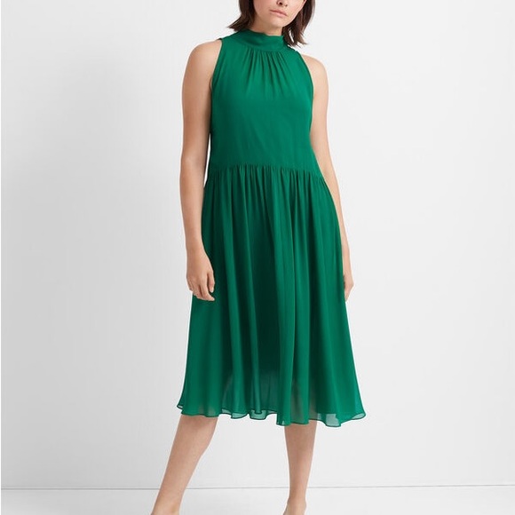 Silk Emerald GreenTie-Back Dress NWT XS Size 2 - Picture 6 of 7